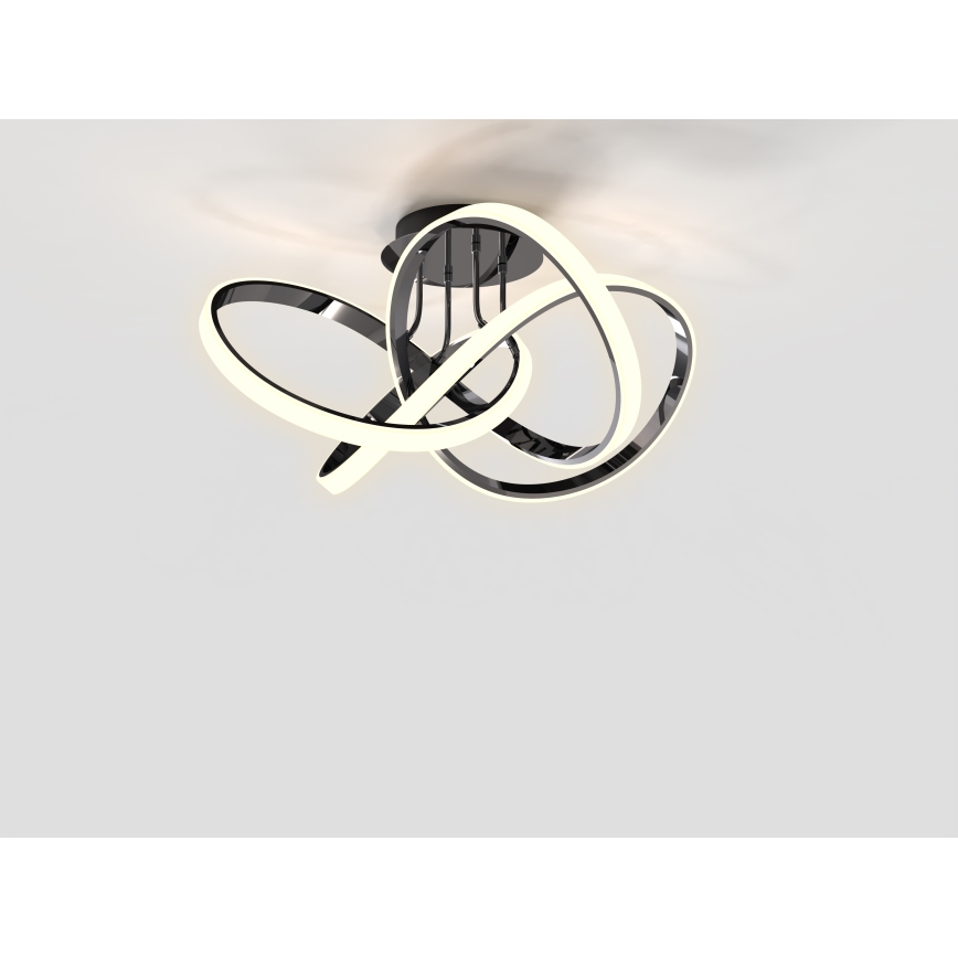 Wofi 9134-105L - Светодиодная припотолочная люстра с регулированием яркости INDIGO LED/50W/230V черный/блестящий хром