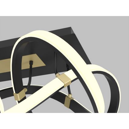 Wofi 9134-204 - Світлодіодна регульована накладна люстра INDIGO LED/64W/230V чорний/золотий