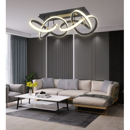 Wofi 9134-204 - Пристельова LED люстра з регулюванням яскравості INDIGO LED/64W/230V чорний/золотий