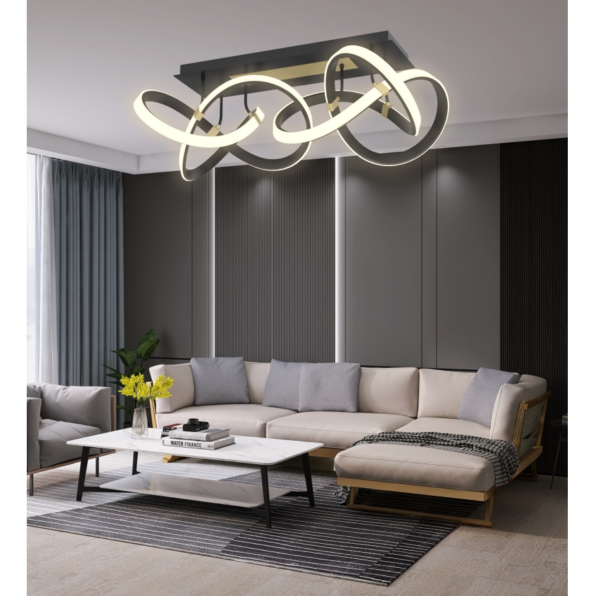 Wofi 9134-204 - Пристельова LED люстра з регулюванням яскравості INDIGO LED/64W/230V чорний/золотий