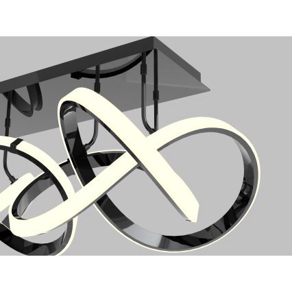 Wofi 9134-205 - Світлодіодна регульована накладна люстра INDIGO LED/64W/230V чорний/глянцевий хром