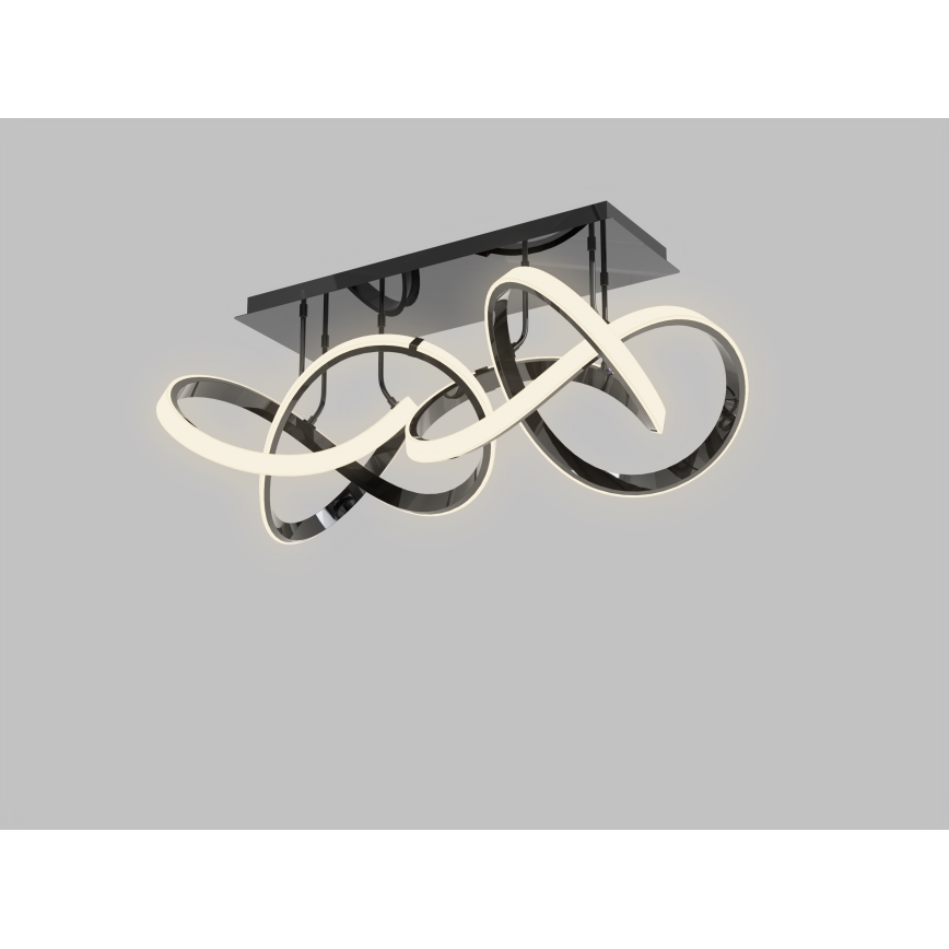 Wofi 9134-205 - Світлодіодна регульована накладна люстра INDIGO LED/64W/230V чорний/глянцевий хром