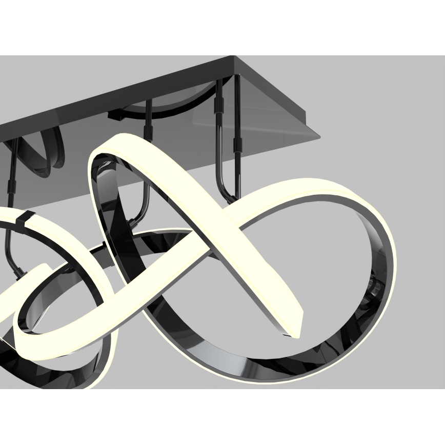 Wofi 9134-205 - Світлодіодна регульована накладна люстра INDIGO LED/64W/230V чорний/глянцевий хром