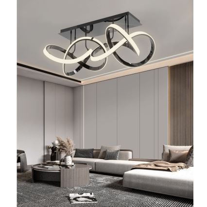 Wofi 9134-205 - Пристельова LED люстра з регулюванням яскравості INDIGO LED/64W/230V чорний/глянцевий хром