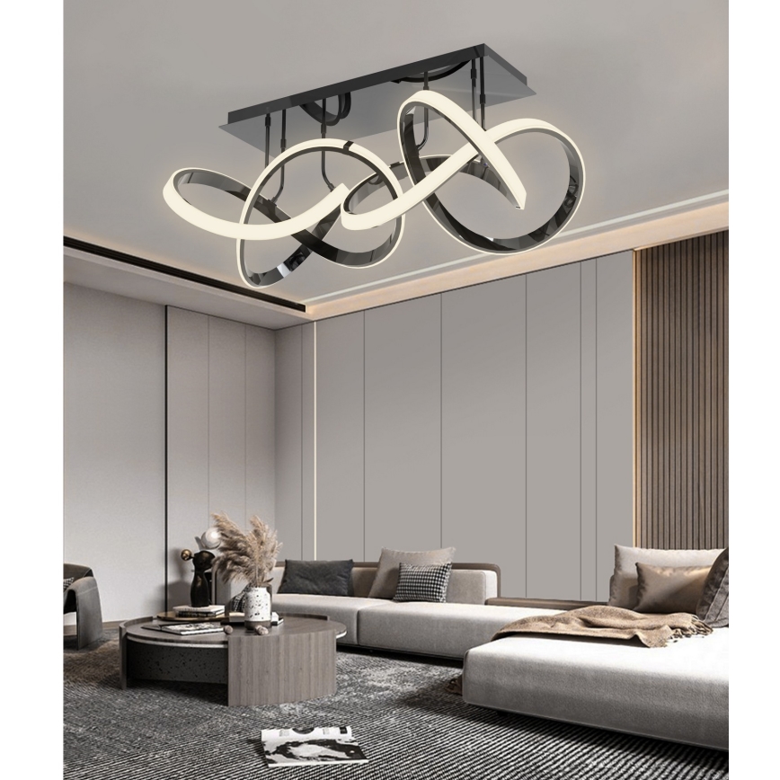 Wofi 9134-205 - Пристельова LED люстра з регулюванням яскравості INDIGO LED/64W/230V чорний/глянцевий хром