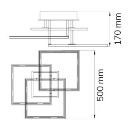 Wofi 9243.03.10.9300 - Пристельова LED люстра з регулюванням яскравості MODESTO LED/33W/230V