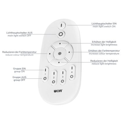 Wofi 9694.01.70.7120 - Светодиодный потолочный светильник с регулированием яркости MILO LED/52W/230V 2700-6000K + дистанционное управление