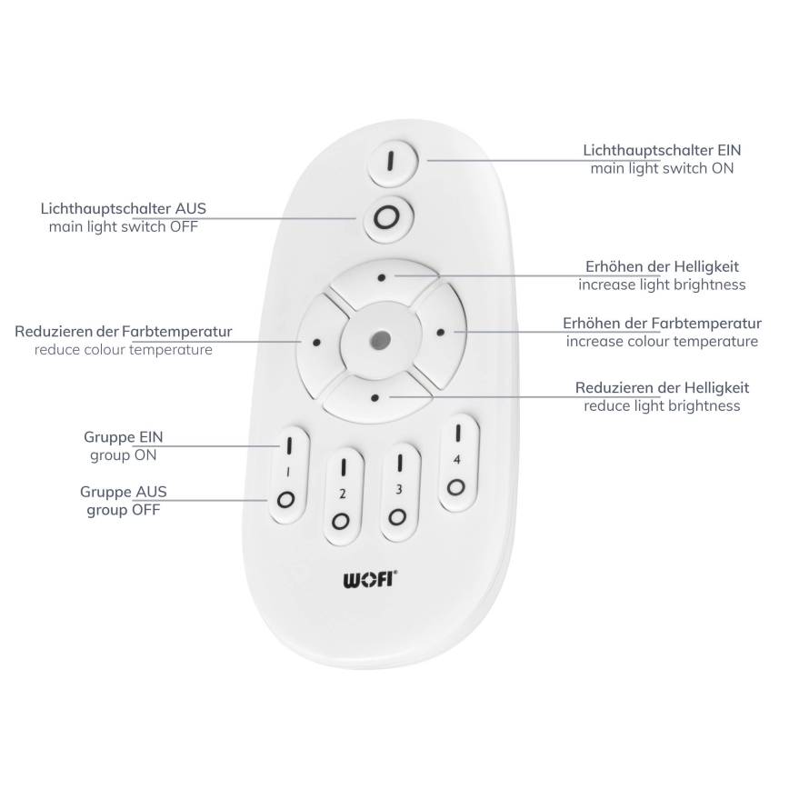 Wofi 9694.01.70.7120 - Светодиодный потолочный светильник с регулированием яркости MILO LED/52W/230V 2700-6000K + дистанционное управление