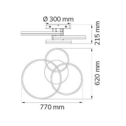 Wofi 9822.03.88.9000 - Пристельова LED люстра з регулюванням яскравості VAASA LED/58W/230V
