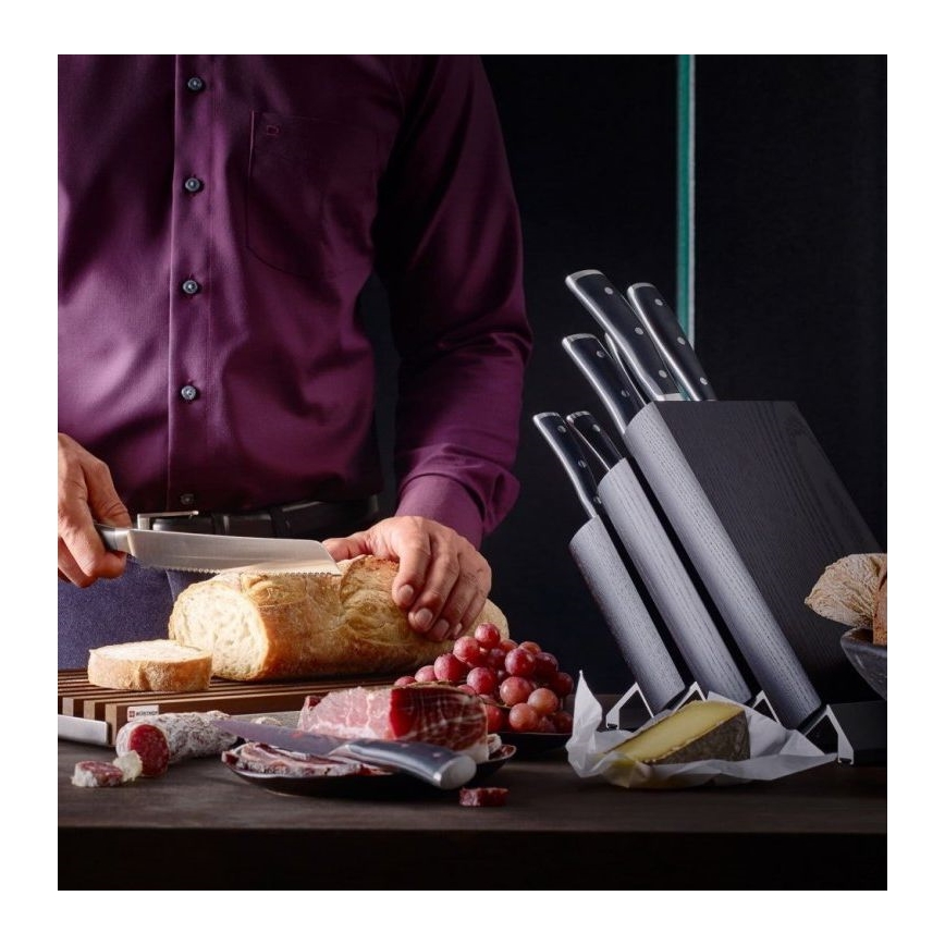 Wüsthof - Набір кухонних ножів у підставці CLASSIC IKON 7 шт ясень/чорний