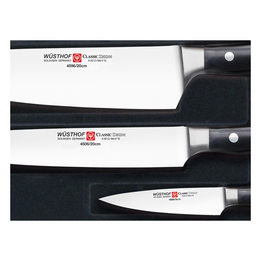 Wüsthof - Набор кухонных ножей CLASSIC IKON 3 шт. черный