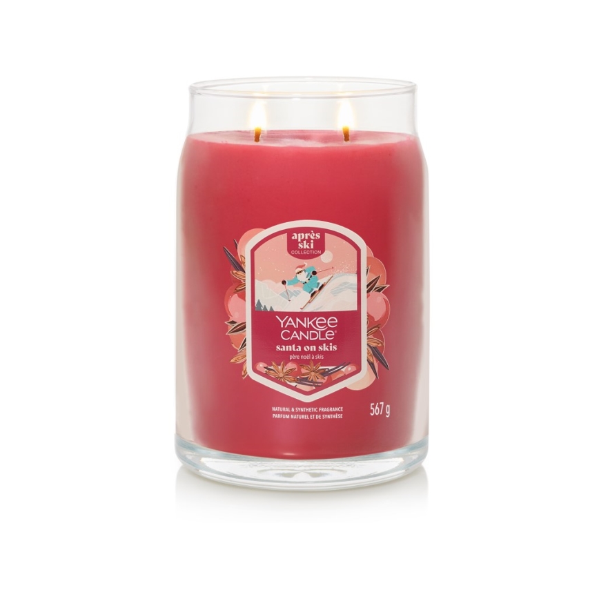 Yankee Candle - Ароматическая свеча SANTA ON SKIS большая 567 г 60-90 ч.