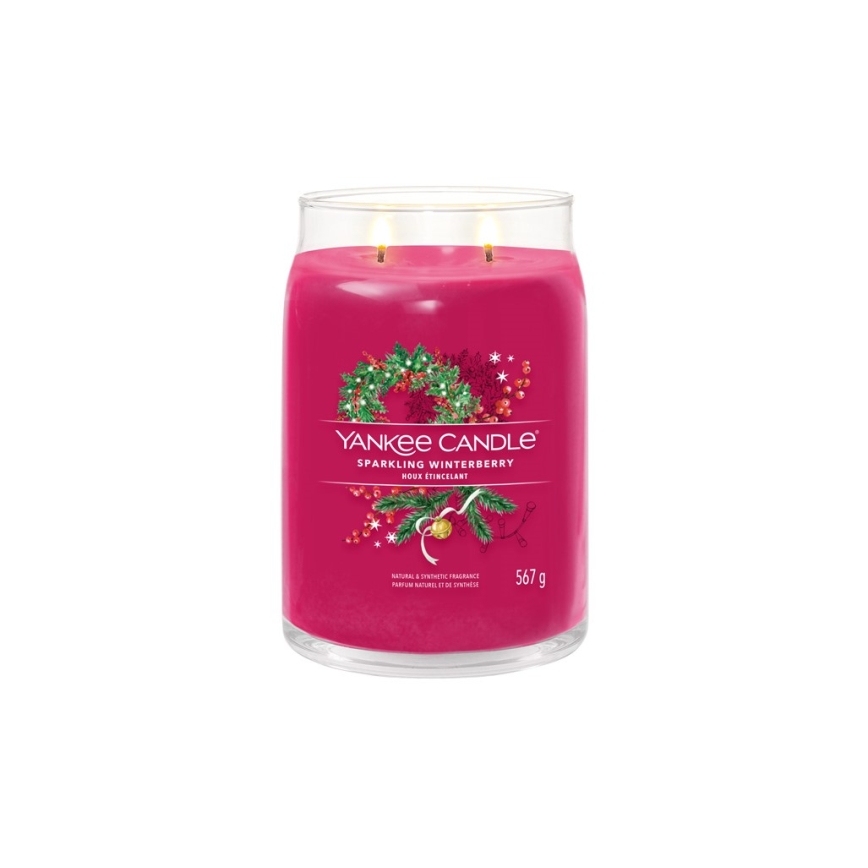 Yankee Candle - Ароматическая свеча SPARKLING WINTERBERRY большая 567 г 60-90 ч.