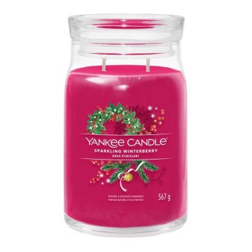 Yankee Candle - Ароматична свічка SPARKLING WINTERBERRY велика 567 г 60-90 год.