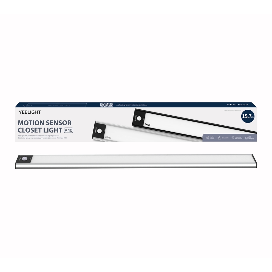 Yeelight - LED Акумуляторне освітлення меблів з регулюванням яскравості з датчиком LED/2,3W/1500 mAh 4000K 40 cm срібний