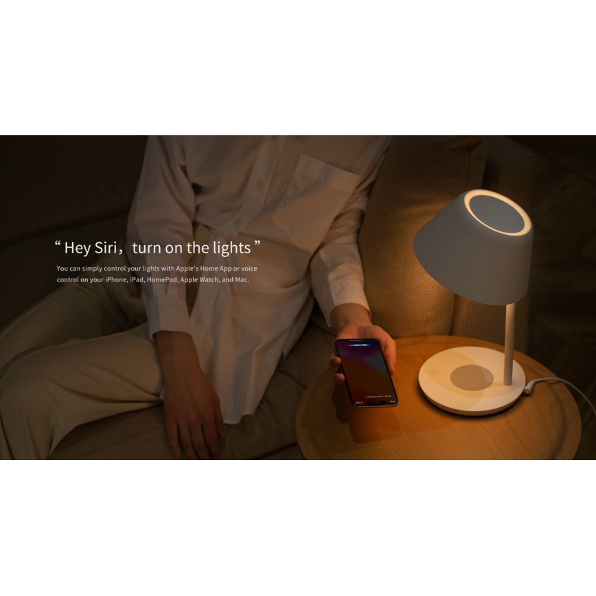 Yeelight - Светодиодная настольная лампа с регулированием яркости и беспроводной зарядкой Staria Bedside Lamp Pro LED/20W/230V Wi-Fi