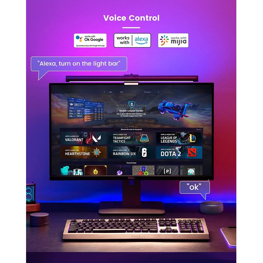 Yeelight - Светодиодная RGB-подсветка монитора с регулированием яркости LED/10W/230V IP50 CRI 95 + дистанционное управление