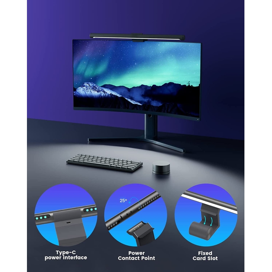 Yeelight - Светодиодная RGB-подсветка монитора с регулированием яркости LED/10W/230V IP50 CRI 95 + дистанционное управление