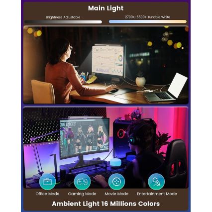 Yeelight - Светодиодная RGB-подсветка монитора с регулированием яркости LED/10W/230V IP50 CRI 95 + дистанционное управление