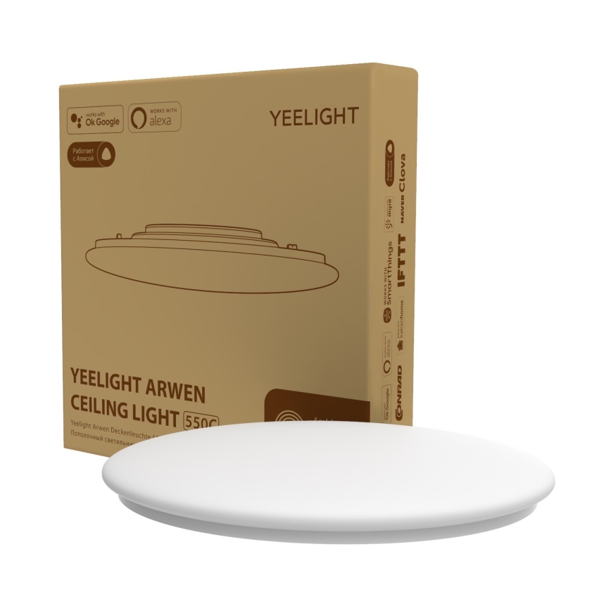 Yeelight - Светодиодный RGB-светильник с регулированием яркости ARWEN 550C LED/50W/230V IP50 CRI 90 + дистанционное управление Wi-Fi/BT