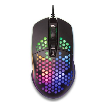Yenkee - LED RGB Гральна миша 6400 DPI 7 кнопок чорний