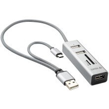 Yenkee - Разветвитель USB 2.0 и USB-C OTG и картридер