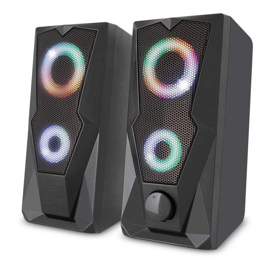 Yenkee - USB Динаміки з RGB підсвіткою 6W/5V чорний