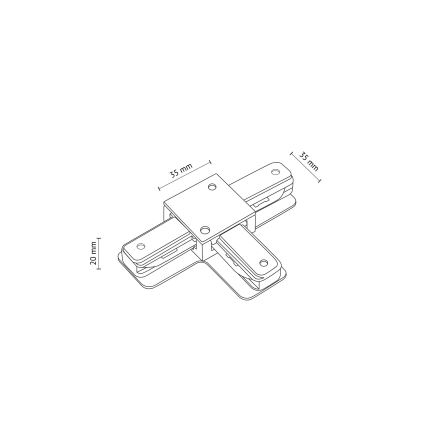 Заглушка трековой системы 1-фазная TRACER T-соединитель черный