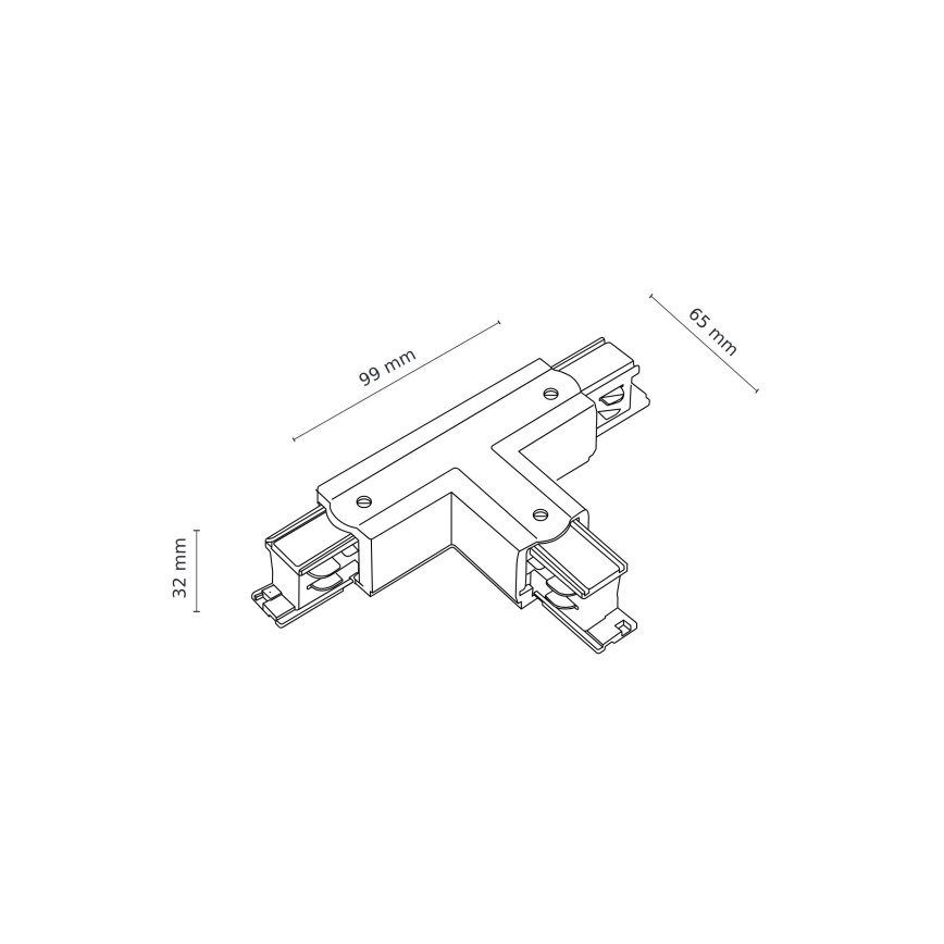 Заглушка трековой системы 3-фазная TRACER T-соединитель черный