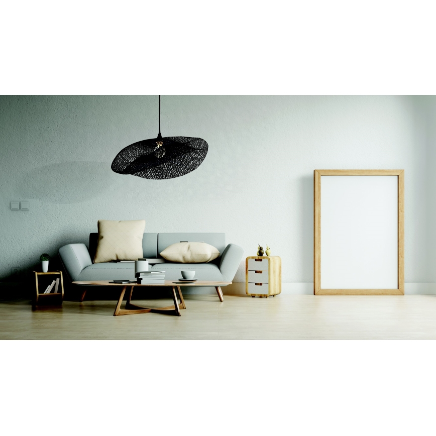 Zambelis 19108 - Підвісна люстра 1xE27/40W/230V бамбук/чорний