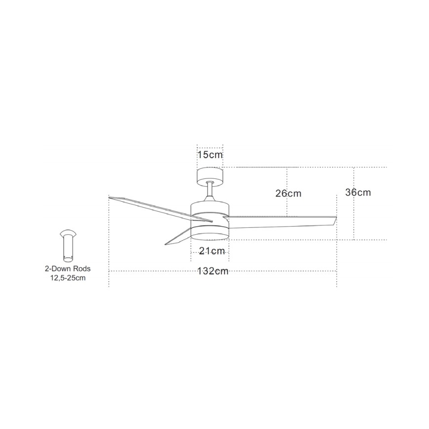 Zambelis 19134 - Світлодіодний стельовий вентилятор LED/15W/230V 3000/4000/6000K матовий хром + пульт дистанційного керування