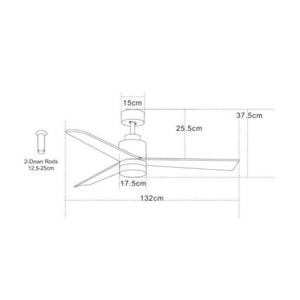 Zambelis 19135 - Світлодіодний стельовий вентилятор LED/15W/230V 3000/4000/6000K + пульт дистанційного керування