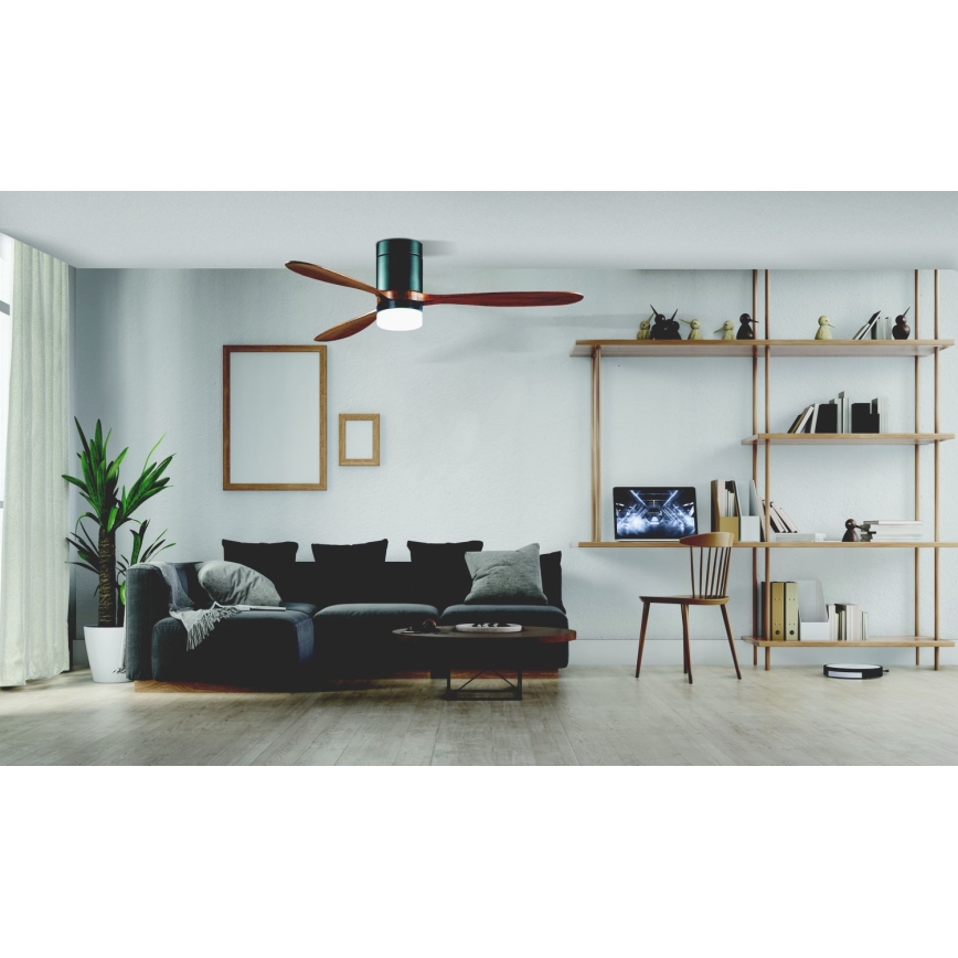 Zambelis 19144 - Светодиодный потолочный вентилятор LED/15W/230V 3000/4000/6000 вишневый + дистанционное управление