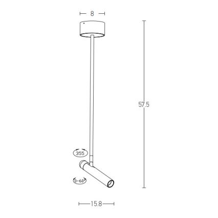 Zambelis 1920 - Светодиодная люстра на штанге LED/4,2W/230V белый