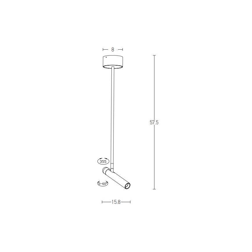 Zambelis 1920 - Светодиодная люстра на штанге LED/4,2W/230V белый