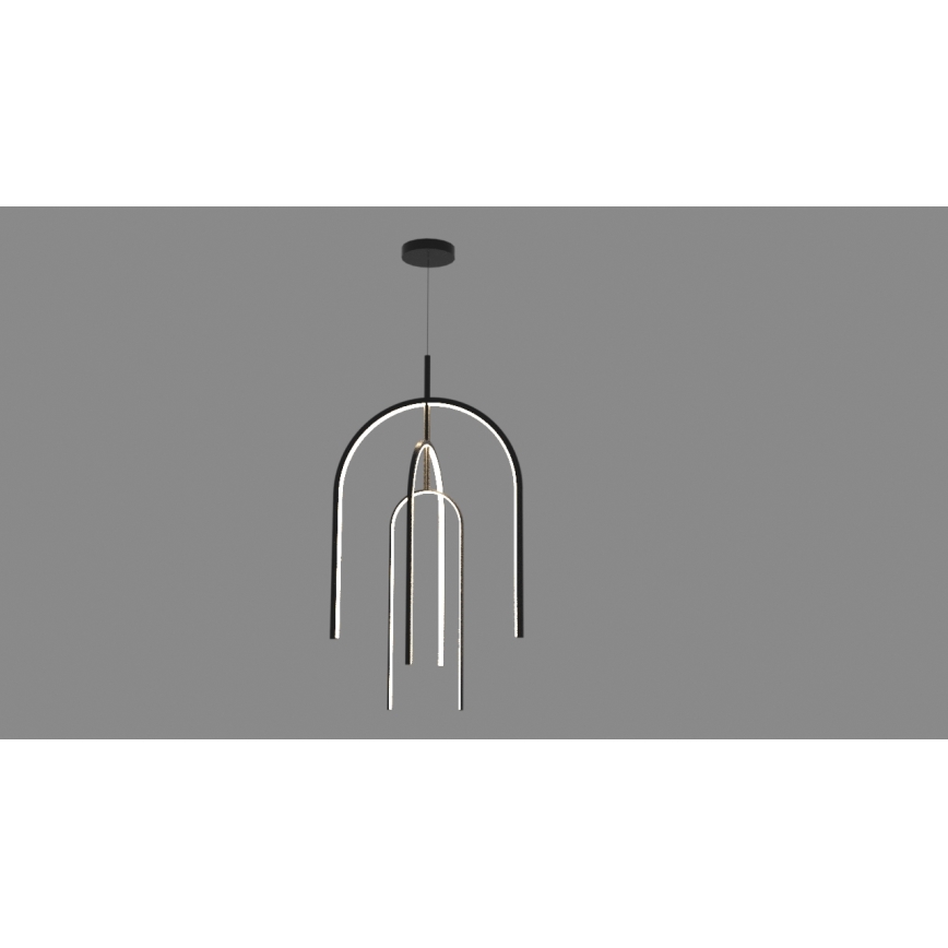 Zambelis 1932 - Светодиодная подвесная люстра с регулированием яркости LED/80W/230V черный