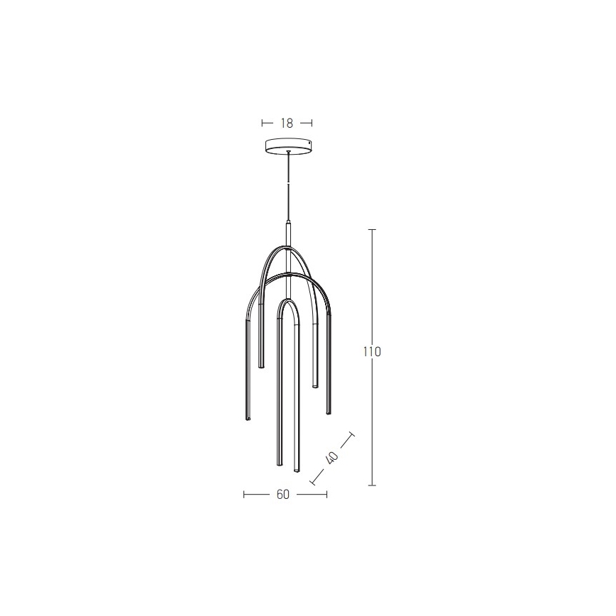 Zambelis 1932 - Светодиодная подвесная люстра с регулированием яркости LED/80W/230V черный