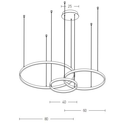 Zambelis 1956-D - Светодиодная подвесная люстра с регулированием яркости LED/136W/230V