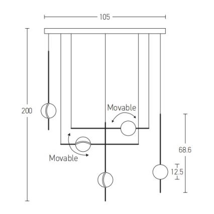 Zambelis 2001 - Светодиодная подвесная люстра LED/38W/230V