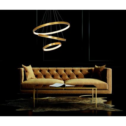 Zambelis 2009 - Светодиодная подвесная люстра с регулированием яркости LED/112W/230V золотистый