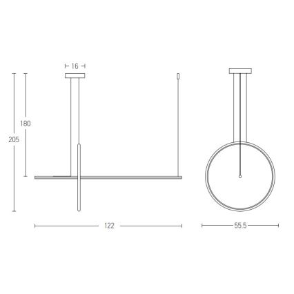 Zambelis 20128 - Светодиодная подвесная люстра с регулированием яркости LED/48W/230V