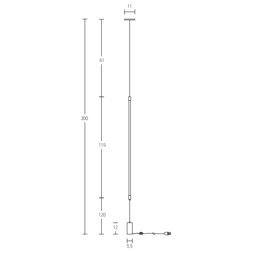 Zambelis 20184 - Светодиодный торшер LED/22W/230V