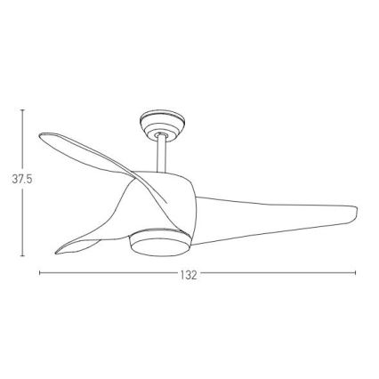 Zambelis 20256 - Світлодіодний стельовий вентилятор LED/15W/230V 3000/4000/6000 вишня + пульт дистанційного керування