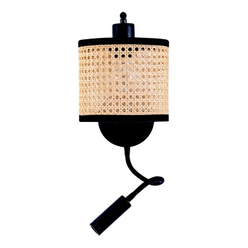 Zambelis 20355 - Світлодіодна настінна лампа 1xE27/40W + LED/3W/230V ротанґ