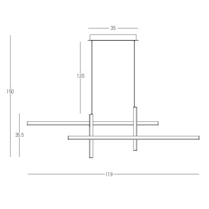 Zambelis 22023 - Светодиодная подвесная люстра с регулированием яркости LED/41W/230V черный