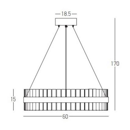 Zambelis 22039 - Светодиодная подвесная люстра с регулированием яркости LED/56W/230V золотистый