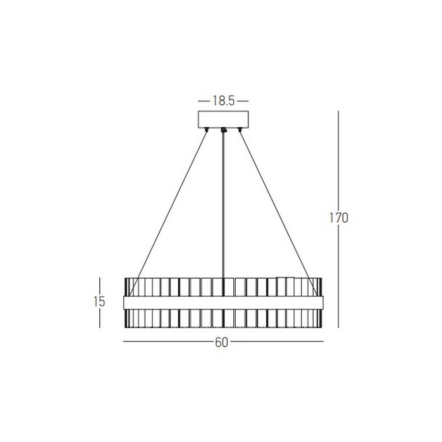 Zambelis 22039 - Светодиодная подвесная люстра с регулированием яркости LED/56W/230V золотистый