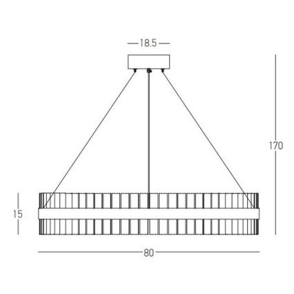 Zambelis 22040 - Светодиодная подвесная люстра с регулированием яркости LED/68W/230V золотистый
