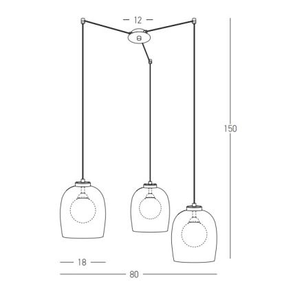 Zambelis 22145 - Подвесная люстра 3xG9/5W/230V паук черный