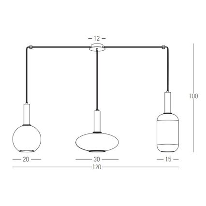 Zambelis 22151 - Подвесная люстра 3xE27/40W/230V паук золотистый